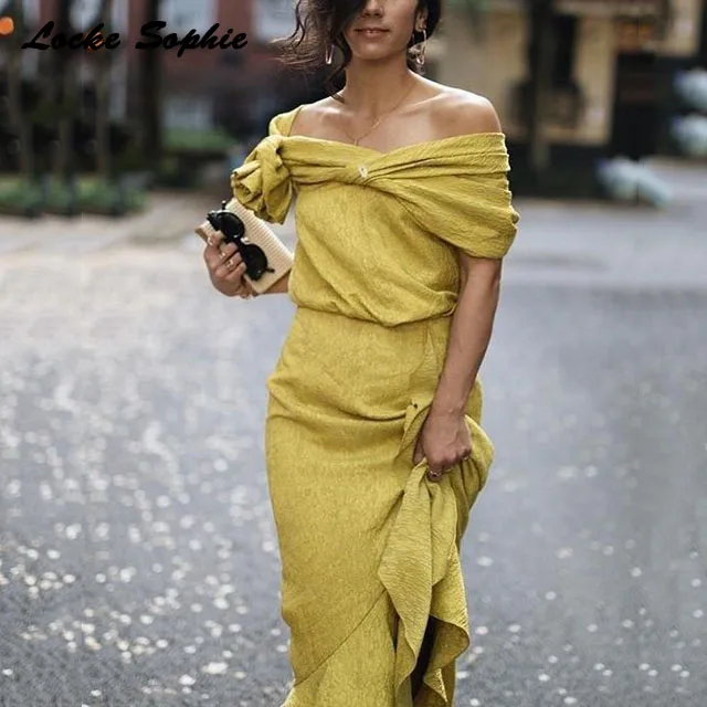 1pcs High waist Ladies Plus size Sexy party dresses 2019 Summer cotton blend Splicing Ruffles Dress women's Skinny mermaid Dress