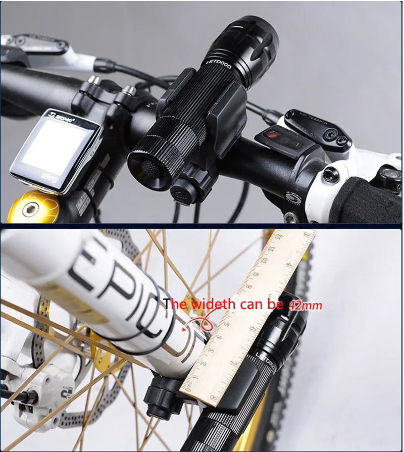 Best 1 pc Universal Bicycle Clip LED Torch Lamp Flashlight Mount Bracket Holder for 90 Degree Rotation bike accessories 10