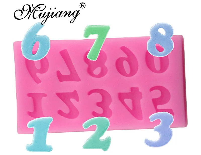 Mujiang DIY цифры конфеты силиконовые формы шоколад желе формы вечерние инструменты для украшения тортов из мастики 3D ремесло Мыло, фимо, глина формы
