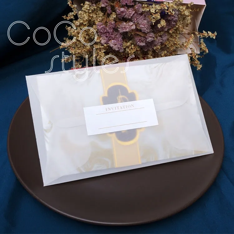  Cocostyles custom luxury white gold design invitation card with tracing paper envelope for royal we - 32890510614