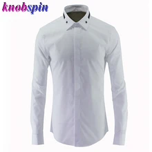Классический дизайн воротника деловые мужские рубашки длинный рукав тонкая Повседневная Женская сорочка homme рубашка из чистого хлопка Мужская Плюс Размер 3XL 4XL