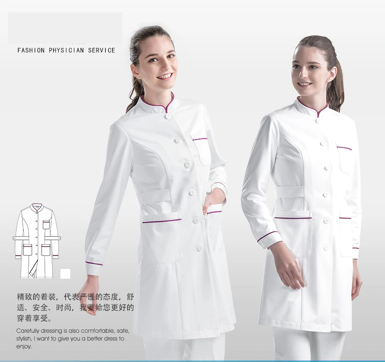 

New Arrival Fashion Hospital Doctors Nurse Uniform Beauty Salon Dental Clinic Workwear Overalls Suits Medical Gowns Lab Coat