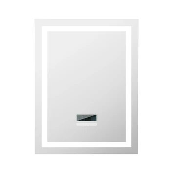 

60x80cm LED Illuminated Bathroom Mirror Wall Mirror Bathroom Makeup Mirror Bluetooth Control Touch Switch Time Display HWC