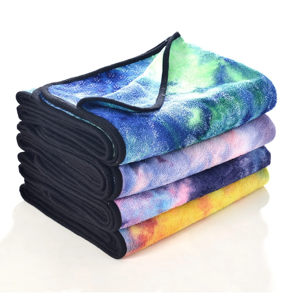 Tie-Dye полотенце для йоги из микрофибры спортивные фитнес упражнения пилатес тренировки противоскользящие одеяло коврик для йоги