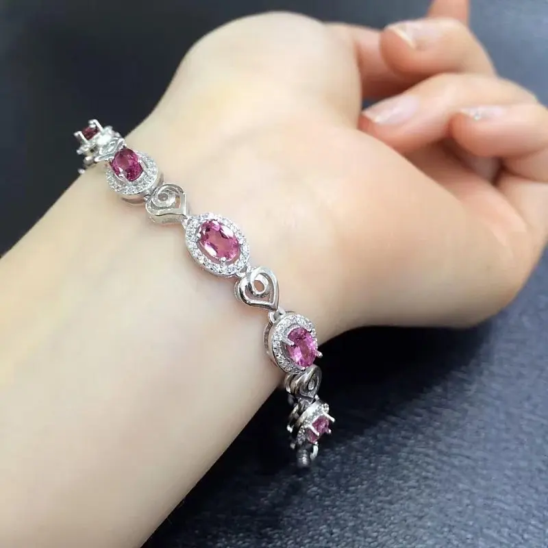 

2017 New Qi Xuan_Tourmaline Stone Luxury Bracelets_S925 Solid Silver Fashion Tourmaline Bracelets_Manufacturer Directly Sales