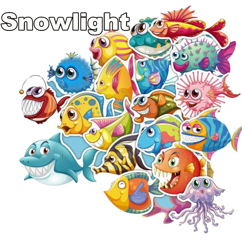 

HOT 40Pcs Underwater World Sticker Cute Cartoon For Luggage Car Laptop Toy Bicycle Motorcycle PVC Waterproof Sticker For Kids