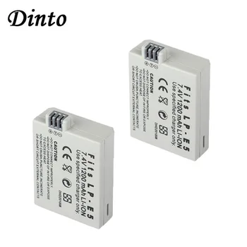 

Dinto 2pc/lot 7.4V 1200mAh LP-E5 LPE5 LP E5 Replacement Digital Camera Battery for Canon EOS 1000D 450D 500D Li-ion Batteries