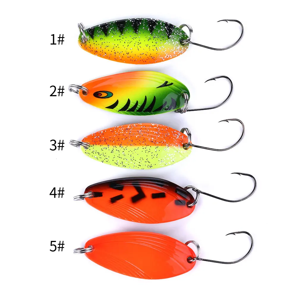 Metal Fishing Spoon Baits 5PCS 4.5g #6
