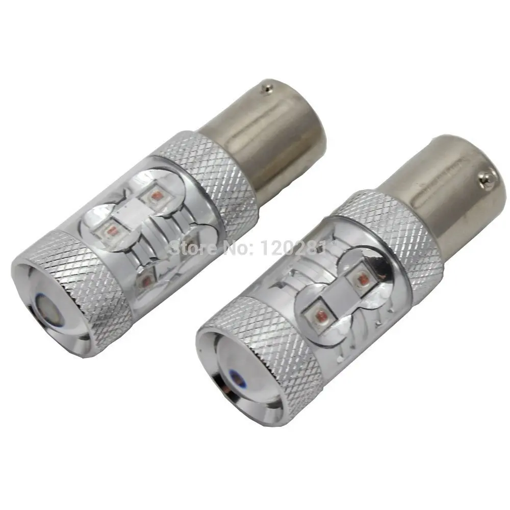 2Pcs 1156 PY21W 581 BAU15s Car AMBER CANBUS 50W CREE Chip LED FRONT INDICATOR CAR BULBS OFFSIDE Pins For Audi and European Cars