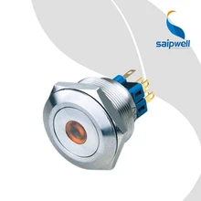 28 мм самоблокирующийся Тип освещенный точечный элемент света нажимная Мини-кнопка переключатель/плоский металлический закрытый кнопочный переключатель(SP28-A2