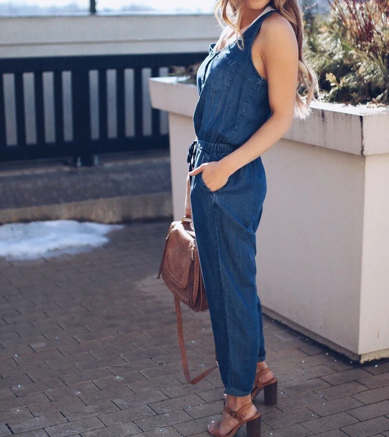 Summer European and American women's denim sleeveless jumpsuit pants (11)