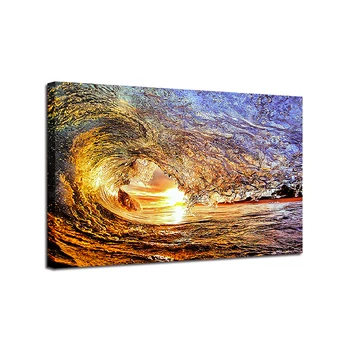 

Canvas Paintings Wall Art 1 Piece/Pcs Sunset Sea Wave Seascape Pictures HD Prints Ocean Posters Home Decor Living Room Framework