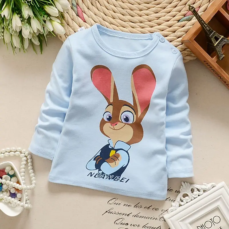 Autumn Kids Boys Girls T Shirt Cute Cartoon Print Long Sleeve Baby Cotton Tops T-shirts Children O-neck T-shirt Tops Clothing - Цвет: Style 3