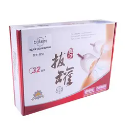 32 и 28 шт банки китайские вакуумные чашки комплект для постановки банок pull out вакуумный аппарат баночки для массажа Расслабляющая терапия