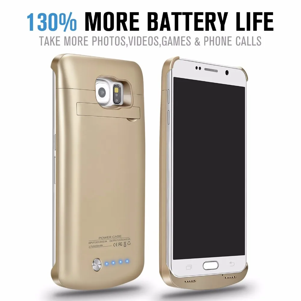 Чехол для аккумулятора Galaxy S6 4200 мАч портативное зарядное устройство защитный