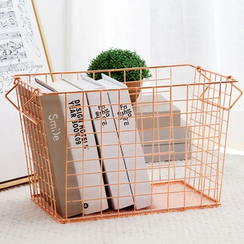 

A1 Storage basket Nordic iron storage basket desktop toy kitchen snack wardrobe clothing storage basket wx11051412