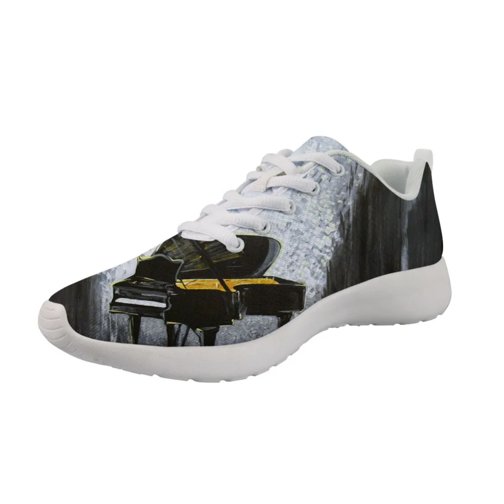

New Sneakers Men Casual Shoes Spring Painting Art Print White bottom Comfortable Male Breathable Piano Music Shoes master pieces