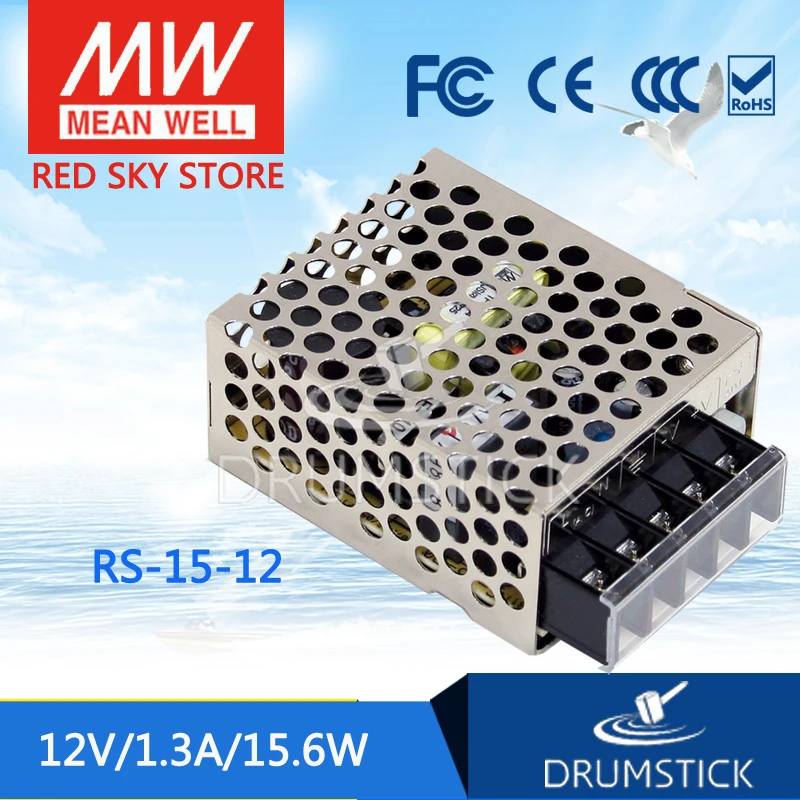 Специальные предложения MEAN WELL RS-15-12 12V 1.3A meanwell RS-15 12V 15,6 W одиночный выход импульсный источник питания