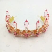 handmade Flower Purple /White /Pink Crystal Tiaras for Bride elegance Ceramic Rhinestone Wedding Crown Hair Accessories handmade Flower Purple /White /Pink Crystal Tiaras for Bride elegance Ceramic Rhinestone Wedding Crown Hair Accessories