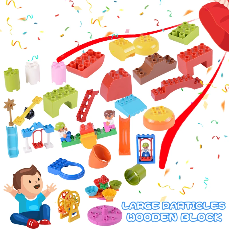 Duploe Cities DIY креативные аксессуары фигурки кирпичных Bulks зеленый Буш цветок трава