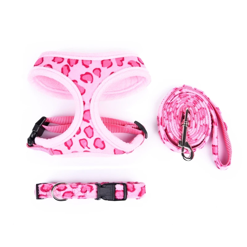 pink harness and leash