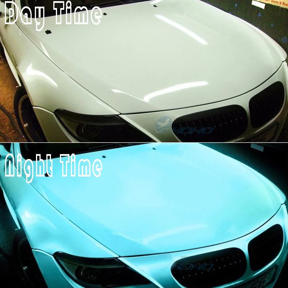 60"x39.37"/1.52x1m Car Styling Luminous Glow in the dark Green/Blue Car