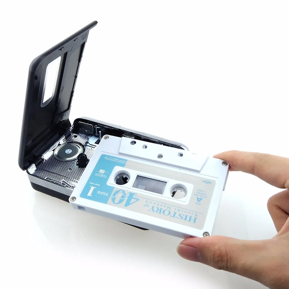 Кассетный плеер Портативный магнитофон захватывает MP3 аудио музыки через USB Совместимость с ноутбуками и персональных компьютеров