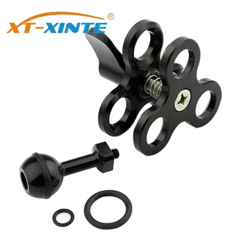 

Diving Ball Lights Arm Fixture Triple Butterfly Clip Clamp Mount 1/4" Screw Adapter for Gopro Hero 5 6 For GitUp DSLR Camera