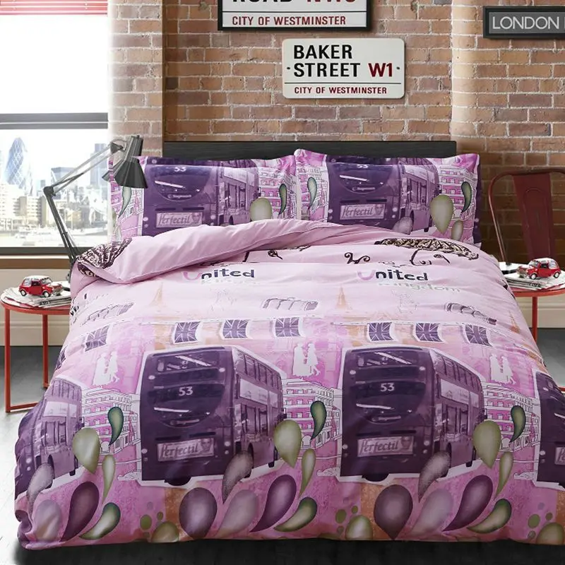 4 Pcs Rose Bedding Set Romantic Duvet Cover Floral Bed Linen