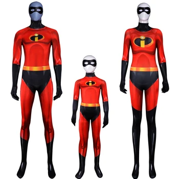 

High quality The Incredibles 2 men/Women/kids Cosplay Costume Lycra Spandex Zentai Bodysuit and Eye mask party fancy Halloween