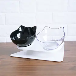 Одиночные двойные чаши косой Нескользящие кошачьи миски с приподнятая подставка для домашних животных еда и миски для воды для кошек собак