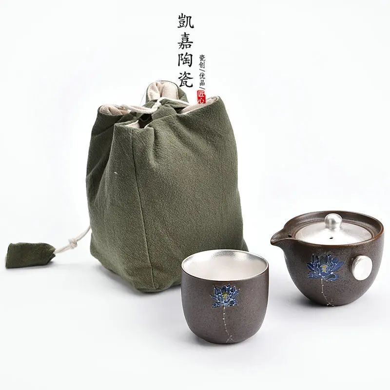 

999 Sterling Silver Cup, Pottery, Kungfu, Japanese Tea Set For Office Travel