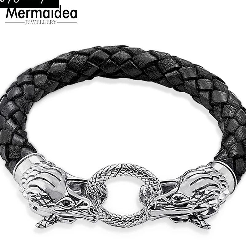 

Dragon Leather Bracelet Rebel Fashion Good Jewerly For Men Women 2019 Gift Silver Super Deals