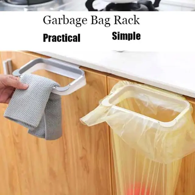 Best Offers Cupboard Door Back Trash Rack Storage Panda Garbage Bag Holder Hanging Kitchen Cabinet Hanging Trash Rack Tool