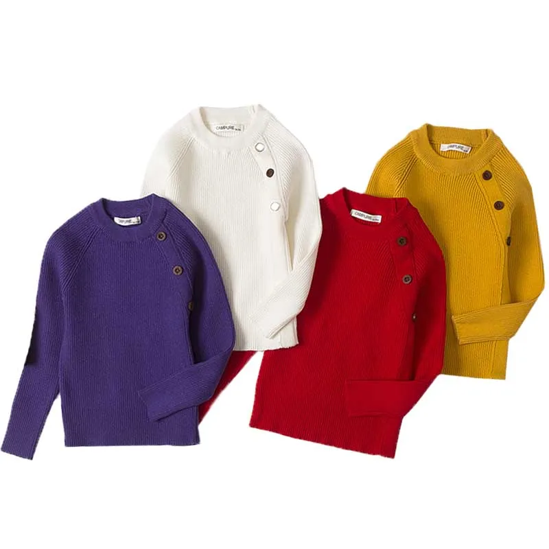 Коллекция 2019 года, Свитера для мальчиков новый весенний вязаный свитер в рубчик для маленьких девочек свитера для девочек однотонная