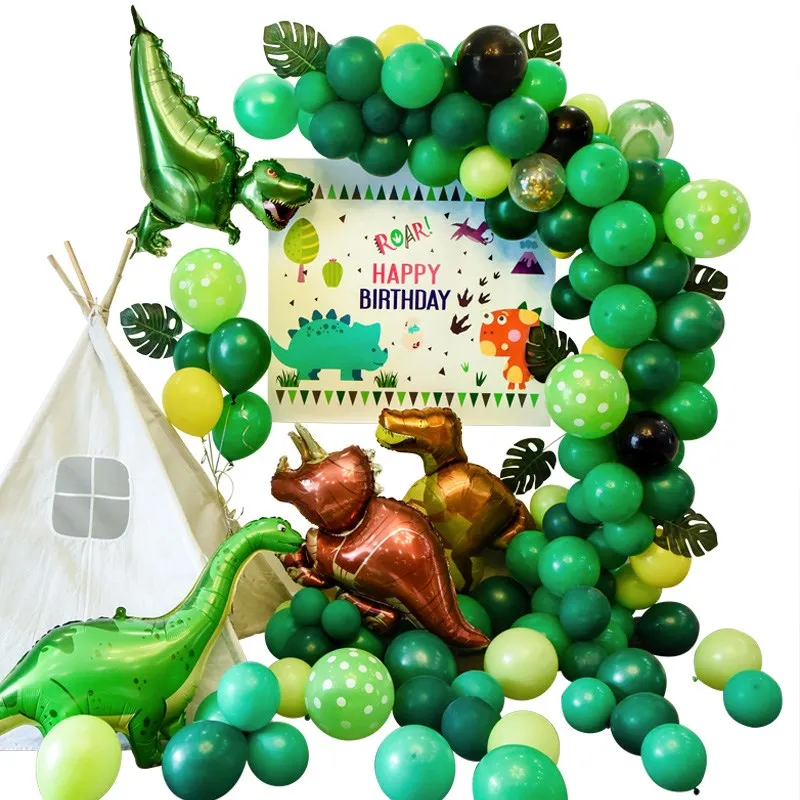 

NEW Big dinosaur Foil Balloon Birthday party decoration Kids Toy Inflate helium Ballon Large Safari animal zoo theme decorate
