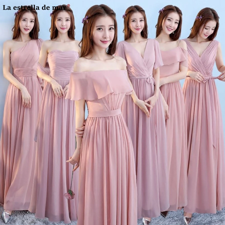 

wedding guest dress sale chiffon 6 style grey blush pink bridesmaid dresses long plus size vestidos para boda invitadas