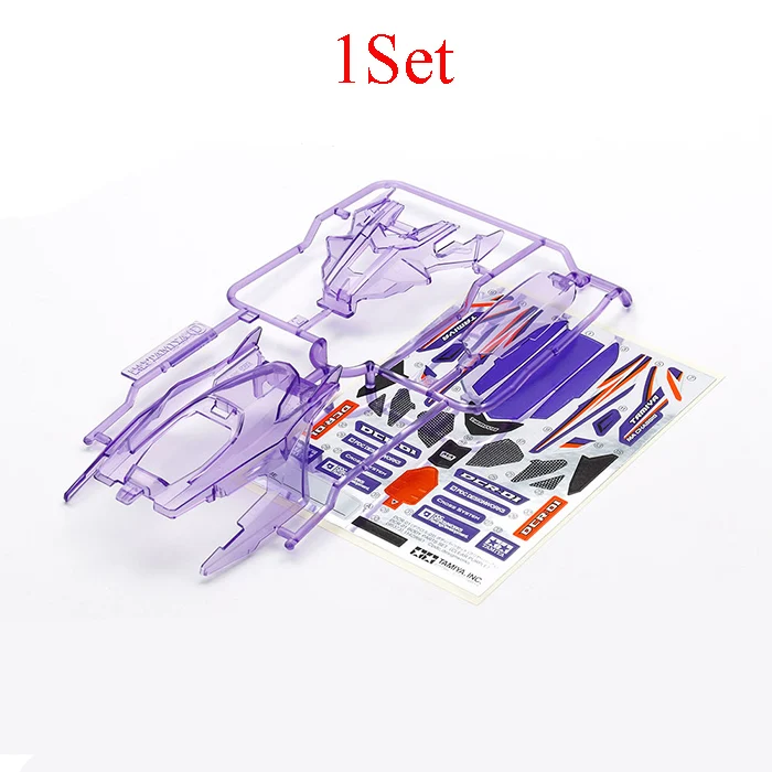 

1Set 95373 DCR-01 Body Parts Set Purple Transparent Car Shell Stickers for RC Model Spare Parts DIY Tamiya Mini 4WD Racing Cars