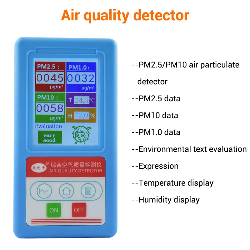 

Digital Gas Analyzer BR-8A PM1.0 PM 2.5 PM10 Particles Detector Tester Temperature Humidity Meter Thermometer Hygrometer