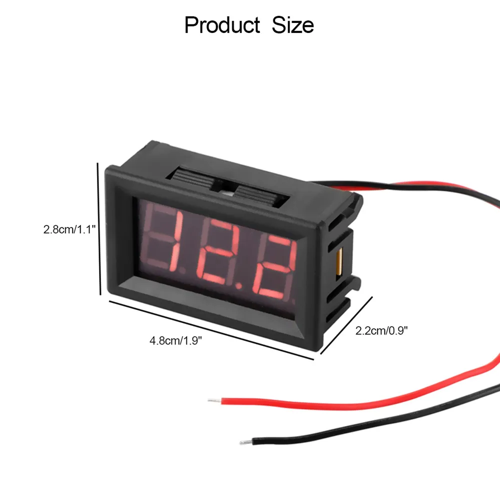 2 провода Мини Универсальный Автомобильный Цифровой вольтметр Индикатор детектора 0,5" Красный светодиодный дисплей Панель автоматический измеритель напряжения вольт датчик постоянного тока 4,5-30 в