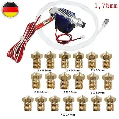 

0.2-1.0mm 19x Nozzles Metal 12V Extruder Set For 1.75mm 3D Printer Hot End Head