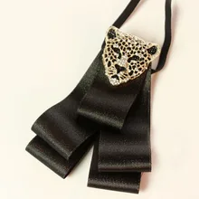 Элегантный для мужчин женщин Свадебная вечеринка клуб деловой с воротником сплав стразы леопард бантик для головы галстук-платок Жених шеи ленты галстук-бабочка