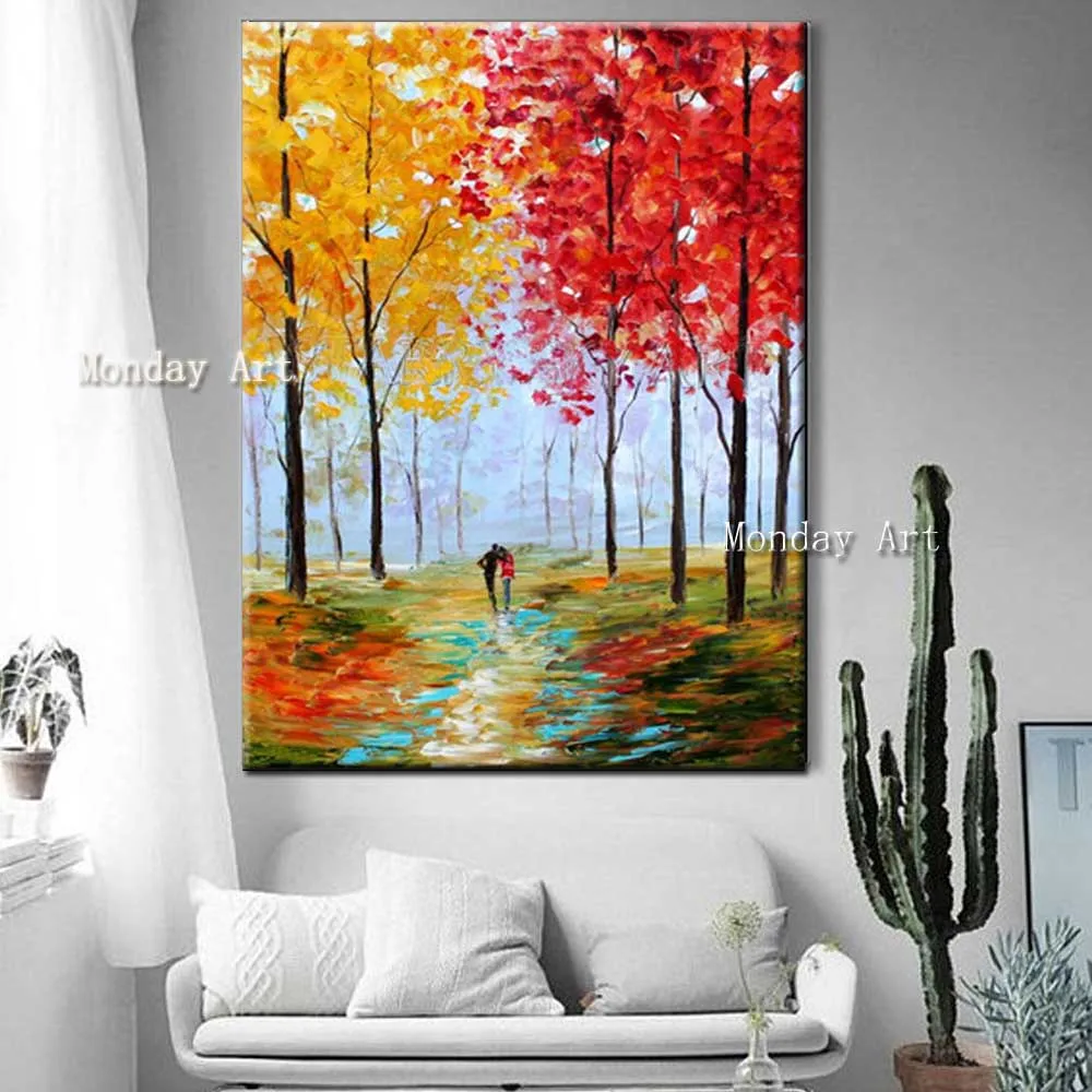Hand-Painted-Abstract-Color-Forest-Autumn-Scenery-Oil-Painting-Abstract-Wall-Picture-Living-Room-Home-Wall (2)