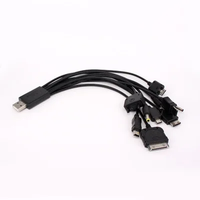 Earrery عالية الجودة أسود الأزياء نوع شحن usb كابل بيانات للهواتف مع العديد من رؤساء