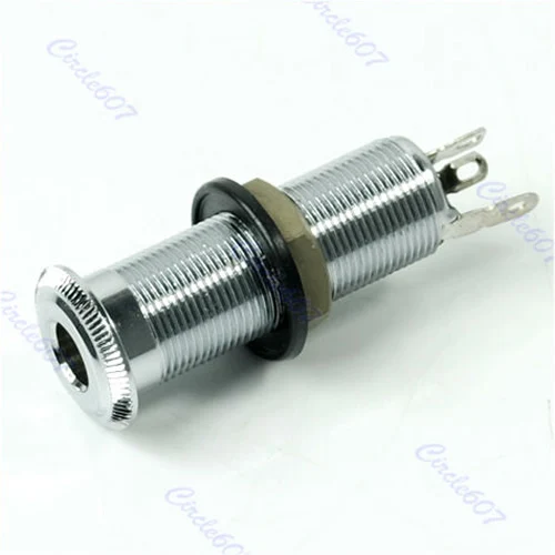 Chrome Guitar Bass Cylinder Output Jack Flush 1/4" Part 1pc
