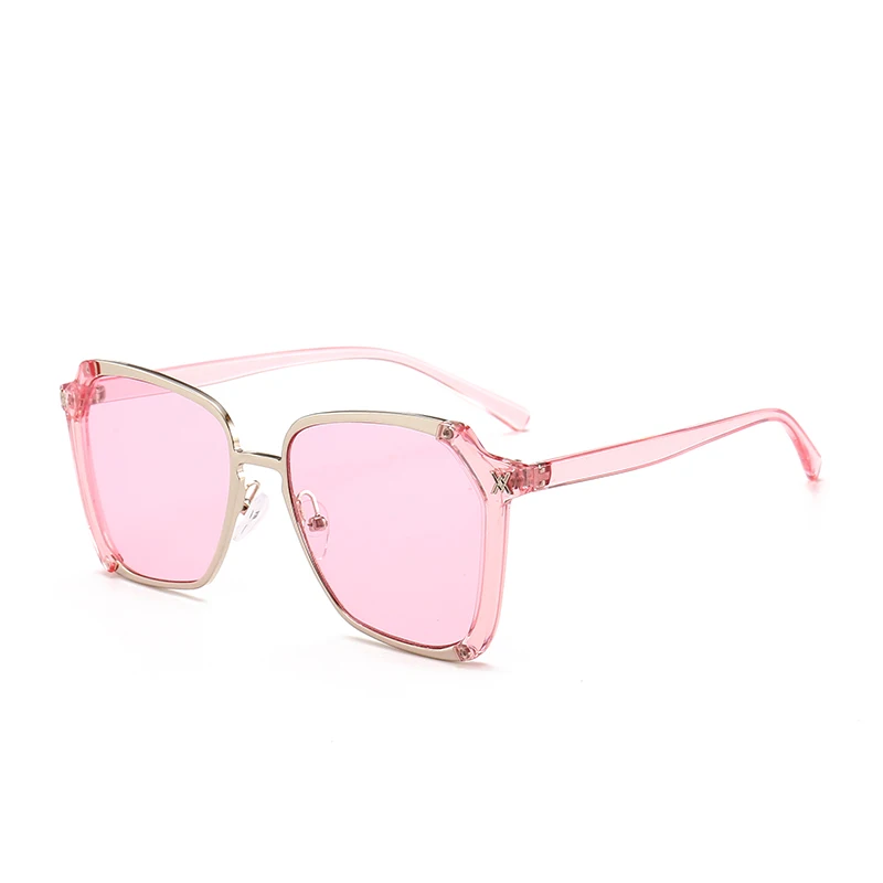 

Superhot PC Fix Metal Frame 7 Color Choice Transparent Flat Lens Women Sunglasses 20440