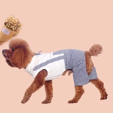Летняя британская клетчатая рубашка для собак, одежда для домашних животных, платье принцессы, аксессуары для украшения щенка