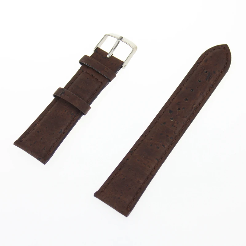 

Natural cork watch strap Brown cork with PU leather handmade vegan high quality E-001