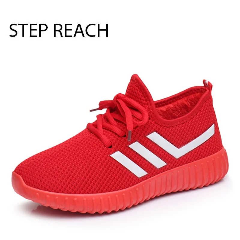 

STEPREACH Brand shoes woman winter Boots short plush lace-up flat adult ankle boots for women bottine femme zapatos botas mujer