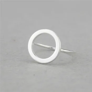 

925 Sterling Silver Round Circle Open Rings For Women Personality Simple Style Lady Prevent Allergy Sterling-silver-jewelry